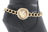 Gold Metal Boot Bracelet Chain Greece Coin Bling Anklet Shoe Charm New Women Western Hot Fashion Accessories - alwaystyle4you - 9
